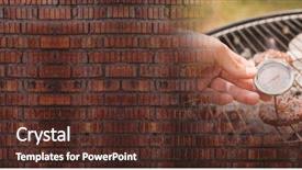  Presentation with bbq - PPT theme having food thermometer - hand with dial and bbq background and a  colored foreground