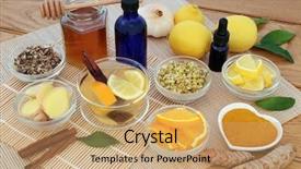  Presentation with cold drink - Beautiful PPT layouts featuring food thermometer - herbal medicine for flu backdrop and a coral colored foreground