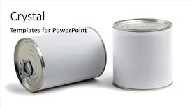  Presentation with food preservation - Audience pleasing slides consisting of food tin cans on white backdrop and a white colored foreground