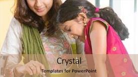  Presentation with asian food - PPT theme featuring food together at home indian background and a coral colored foreground