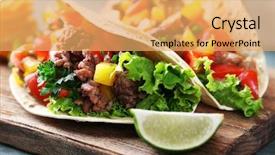  Presentation with hydroponics vegetables hydroponic vegetable - Audience pleasing presentation design consisting of food tortillas - homemade beef burritos with vegetables backdrop and a  colored foreground