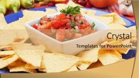  Presentation with nachos - Theme with food tortillas - nachos corn chips with fresh background and a yellow colored foreground