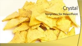  Presentation with nachos - Cool new theme with food tortillas - nachos stack isolated backdrop and a yellow colored foreground