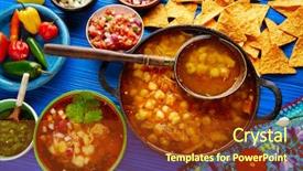  Presentation with corn - Colorful slide deck enhanced with food tortillas - pozole with mote big corn backdrop and a tawny brown colored foreground