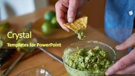  Presentation with ccd chip - Cool new slide deck with food tortillas - tasting the guacamole dipping tortilla backdrop and a tawny brown colored foreground