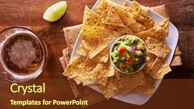  Presentation with food tortilla - PPT layouts having food tortillas - tortilla chips with guacamole background and a tawny brown colored foreground