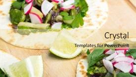  Presentation with hydroponics hydroponic vegetables growing - Colorful PPT theme enhanced with food tortillas - tortilla wrap bread with vegetables backdrop and a  colored foreground