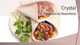  Presentation with food tortilla - Audience pleasing slides consisting of food tortillas - wrapped tortilla stuffed with beef backdrop and a lemonade colored foreground
