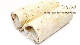  Presentation with mexican food - Slides featuring food tortillas harina - pair of mexican burritos isolated background and a cream colored foreground