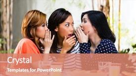  Presentation with environment - Colorful presentation theme enhanced with food trends - three indonesian friends gossip backdrop and a coral colored foreground