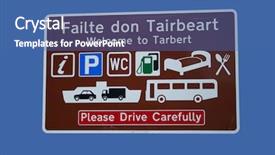  Presentation with welcome solar system - Audience pleasing PPT theme consisting of food truck cafe - bilingual welcome to tarbet sign backdrop and a ocean colored foreground