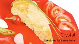  Presentation with triangle - Presentation theme having food-vegetable-casserole-triangle background and a red colored foreground