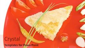  Presentation with triangle - Audience pleasing presentation theme consisting of food-vegetable-casserole-triangle backdrop and a red colored foreground