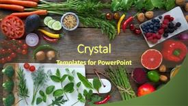  Presentation with nutrition for a healthy heart - Audience pleasing theme consisting of food vegetables for heart heath backdrop and a tawny brown colored foreground