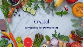  Presentation with heart healthy diet and nutrition - PPT theme consisting of food vegetables for heart heath background and a lemonade colored foreground