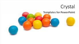  Presentation with food white - Audience pleasing presentation design consisting of food vending - colorful gumballs isolated on white backdrop and a white colored foreground