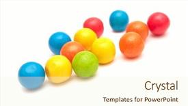  Presentation with colorful - Theme featuring food vending - colorful gumballs background and a cream colored foreground