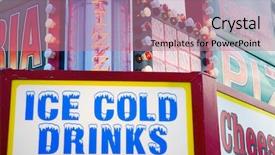  Presentation with stand - PPT layouts with food vending - concession stand background and a coral colored foreground