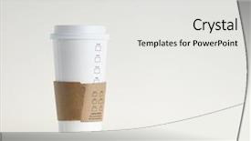  Presentation with watercolor paper texture white art - Colorful PPT theme enhanced with food vending - white paper cup backdrop and a white colored foreground