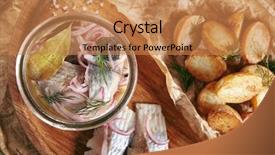  Presentation with vintage food - Audience pleasing presentation consisting of food vintage design of pickle backdrop and a coral colored foreground