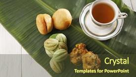  Presentation with traditional food preservation - Audience pleasing theme consisting of food waiting to buka puasa backdrop and a tawny brown colored foreground