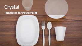  Presentation with eco friendly - Cool new slide set with food waste disposal - eco friendly unbleached plant fiber backdrop and a violet colored foreground