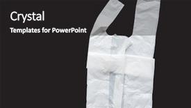  Presentation with plastic bag - Colorful PPT theme enhanced with food waste disposal - plastic bag on a dark backdrop and a dark gray colored foreground
