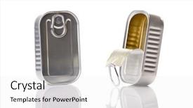  Presentation with isolated paw prints over white - Slide deck featuring food waste disposal - sardine tin isolated background and a white colored foreground