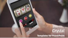  Presentation with slot machine - Colorful slide set enhanced with food web - casino slot machine game backdrop and a coral colored foreground