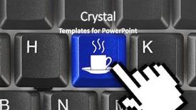  Presentation with coffee - Beautiful slides featuring food web - computer keyboard with coffee key backdrop and a dark gray colored foreground