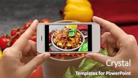  Presentation with airplane taking off sky - Slides featuring food web - woman taking photo of yummy background and a  colored foreground