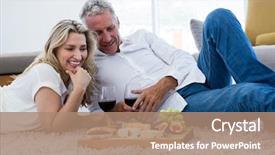  Presentation with food red - Colorful presentation design enhanced with food while lying on rug backdrop and a  colored foreground