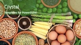  Presentation with protein food - PPT theme enhanced with high protein source health food background and a tawny brown colored foreground