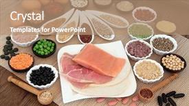  Presentation with body building - Presentation theme with food with high protein meat background and a coral colored foreground