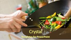  Presentation with hydroponics vegetables hydroponic vegetable - Slide set consisting of food woku - chef cooking vegetables in wok background and a tawny brown colored foreground