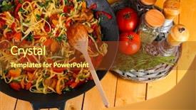  Presentation with border organic vegetables on wood - PPT theme having minerals healthy lifestyle and nutrition background and a light blue colored foreground