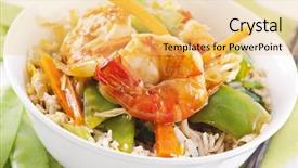  Presentation with prawn - Colorful slides enhanced with food woku - prawn sweet-sour with vegetable backdrop and a yellow colored foreground