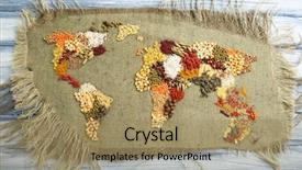  Presentation with spices export - Audience pleasing presentation consisting of food world - spices on sackcloth on wooden backdrop and a coral colored foreground