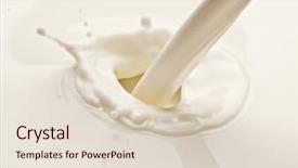  Presentation with milk splash - Slide deck enhanced with food yogurt - splash of milk background and a lemonade colored foreground