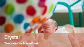  Presentation with breast feeding - PPT theme with foodborne - muslim woman first feeding her background and a coral colored foreground