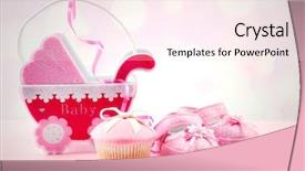  Presentation with baby shoes - Slides having foodborne - tasty cupcakes with bow background and a lemonade colored foreground