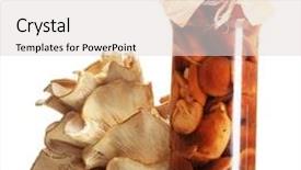  Presentation with mushrooms - Slide deck having foods jars - delicious marinated mushrooms background and a  colored foreground