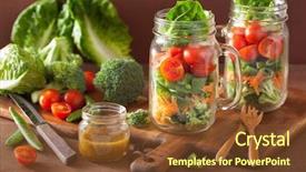 Presentation with mason jar - Amazing PPT layouts having foods jars - healthy vegetable salad in mason backdrop and a tawny brown colored foreground