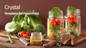  Presentation with mason jar - Slides featuring foods jars - healthy vegetable salad in mason background and a  colored foreground