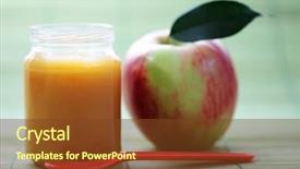  Presentation with baby food jar - Cool new presentation theme with foods jars - jar with apple of baby backdrop and a tawny brown colored foreground