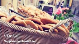  Presentation with wicker - Amazing presentation design having foods place travel - closeup of a wicker basket backdrop and a violet colored foreground