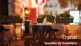  Presentation with old fashioned - Audience pleasing presentation theme consisting of foods place travel - old fashioned cafe terrace backdrop and a tawny brown colored foreground