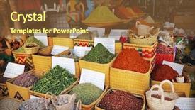  Presentation with market - Slide set featuring foods place travel - spice market background and a tawny brown colored foreground