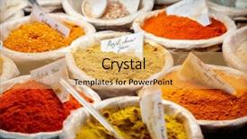  Presentation with spices - Slides having foods place travel - spices background and a yellow colored foreground