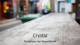  Presentation with dark vintage wood table texture - Amazing presentation having foods place travel - wooden table and blurred street backdrop and a light gray colored foreground